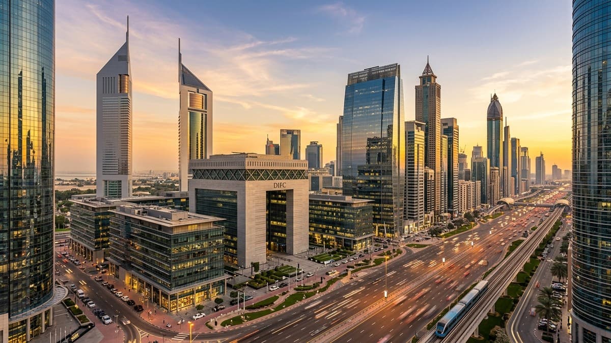 Dubai financial and business district skyline